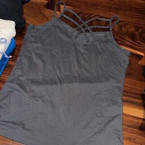 Gray Strappy Women's Top